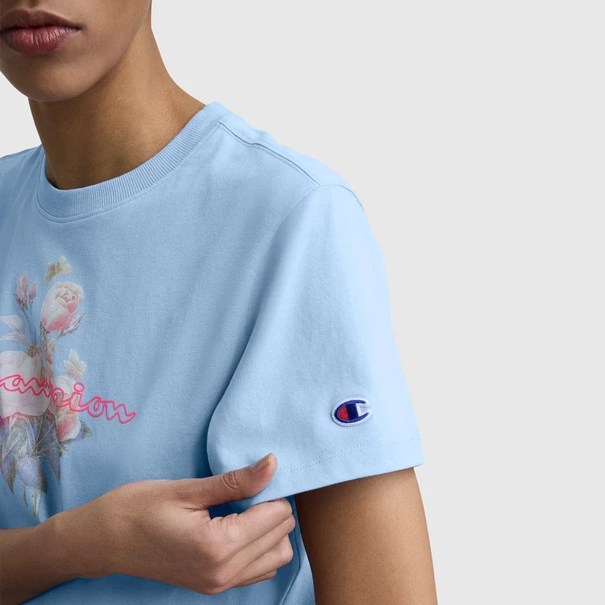 Blurred Roses T-shirt met print, C Logo
