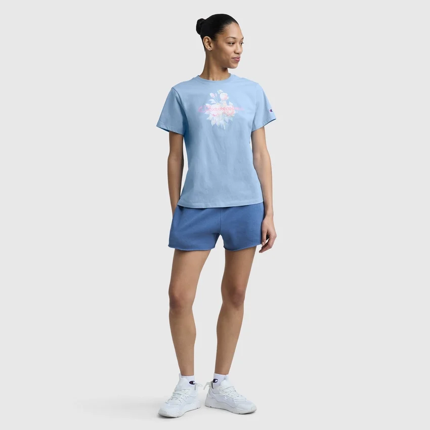 Blurred Roses T-shirt met print, C Logo