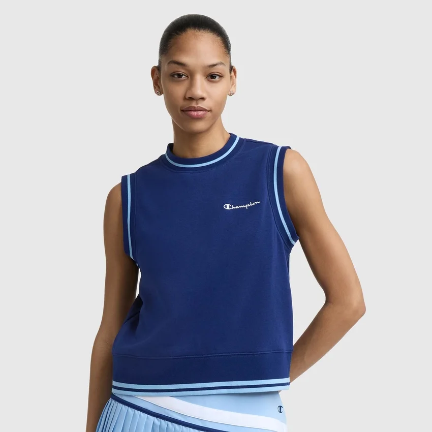 Country Club mouwloze top, geborduurd Script Logo