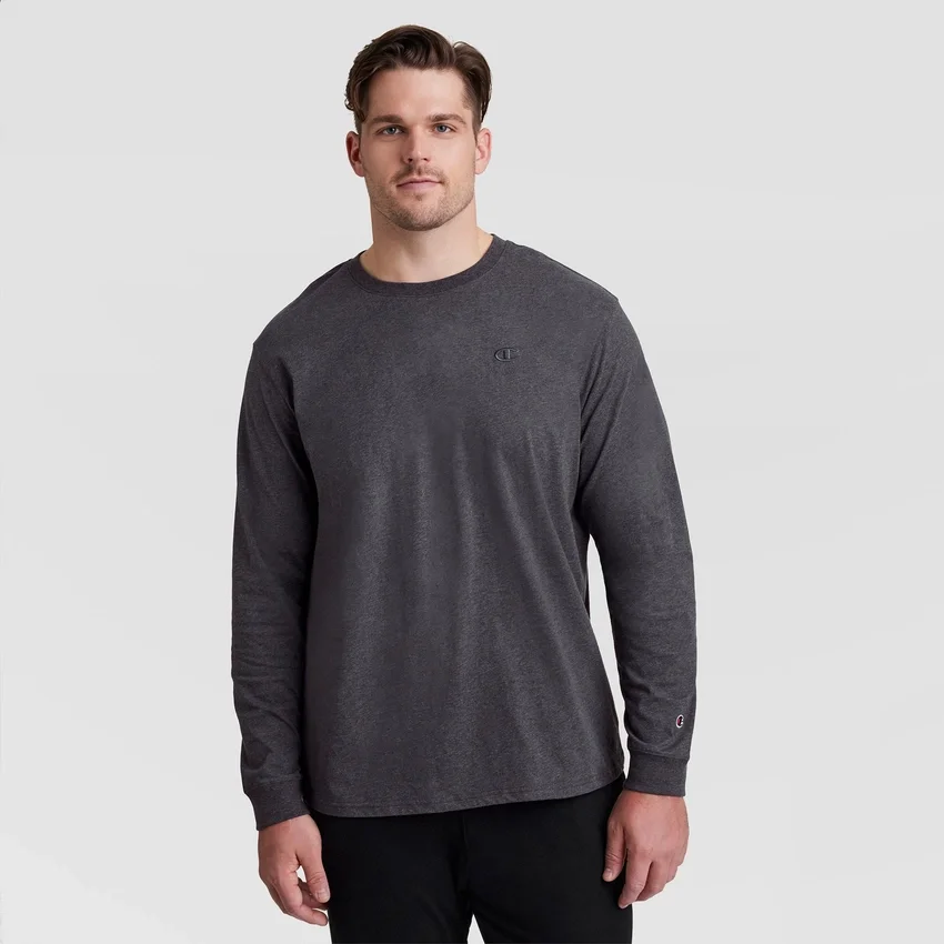 Klassiek T-shirt met lange mouwen, geborduurd C Logo – Big & Tall