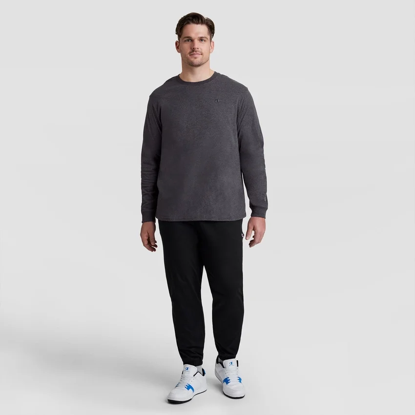 Klassiek T-shirt met lange mouwen, geborduurd C Logo – Big & Tall