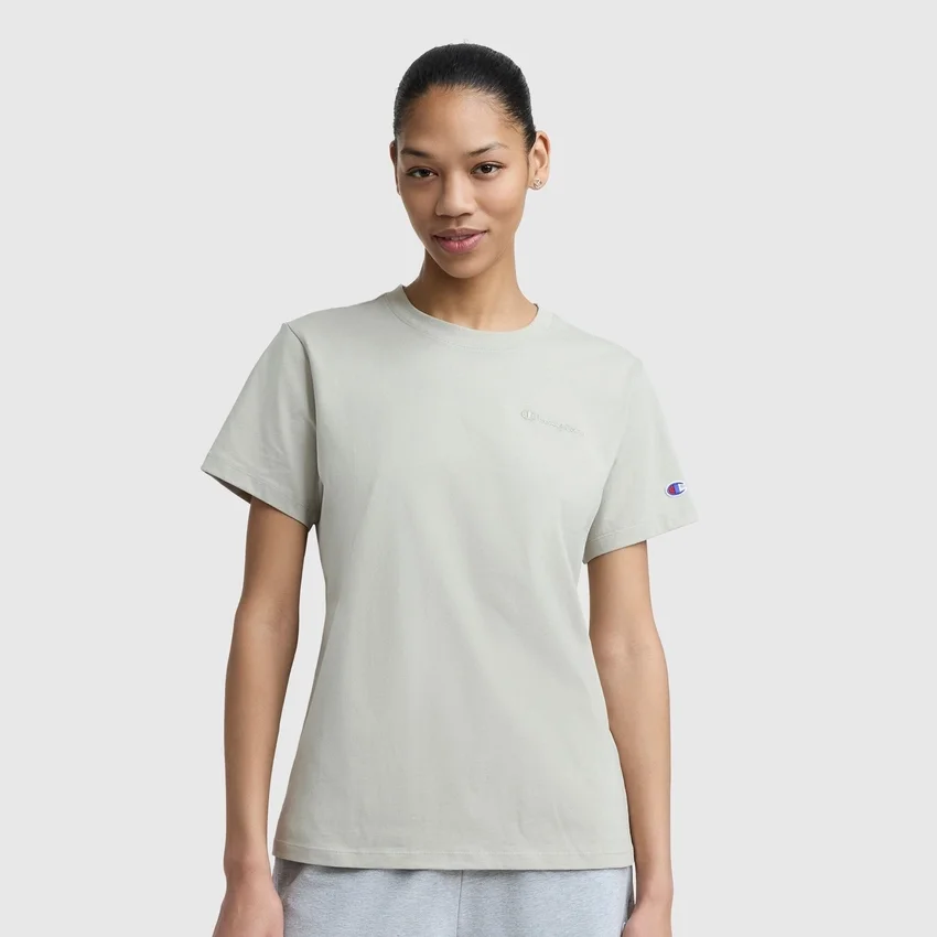 Klassiek T-shirt, ton-sur-ton opschrift op de linkerborst
