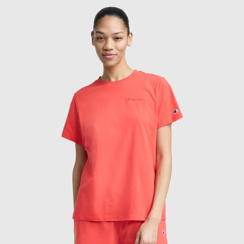 Klassiek T-shirt, ton-sur-ton opschrift op de linkerborst
