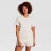Klassiek T-shirt, ton-sur-ton opschrift op de linkerborst