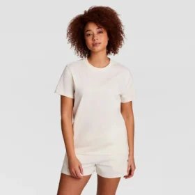 Klassiek T-shirt, ton-sur-ton opschrift op de linkerborst