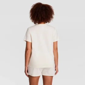 Klassiek T-shirt, ton-sur-ton opschrift op de linkerborst
