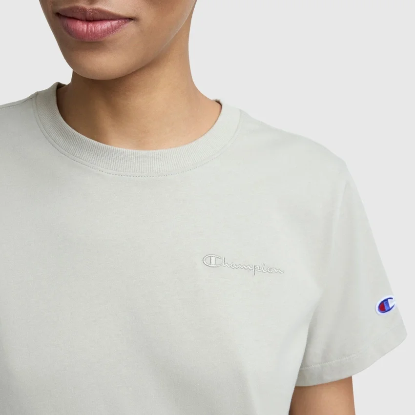 Klassiek T-shirt, ton-sur-ton opschrift op de linkerborst