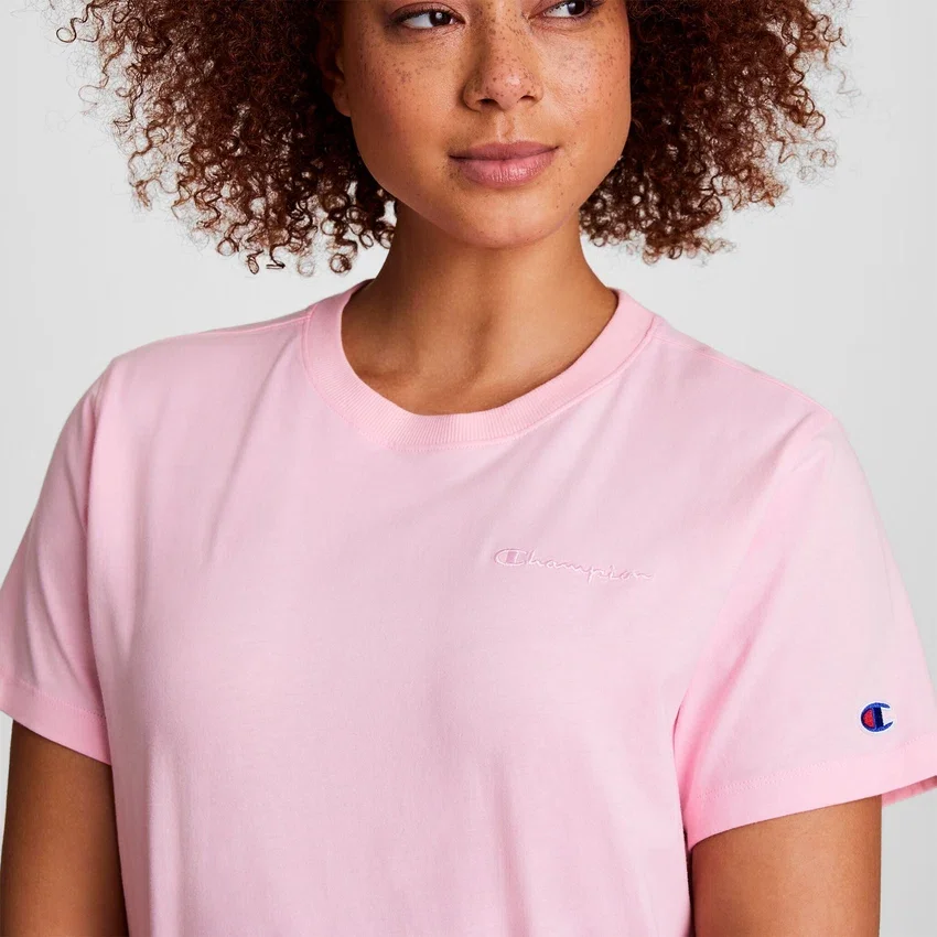 Klassiek T-shirt, ton-sur-ton opschrift op de linkerborst