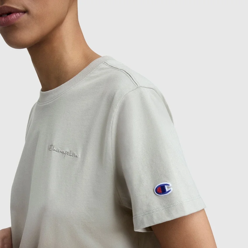 Klassiek T-shirt, ton-sur-ton opschrift op de linkerborst