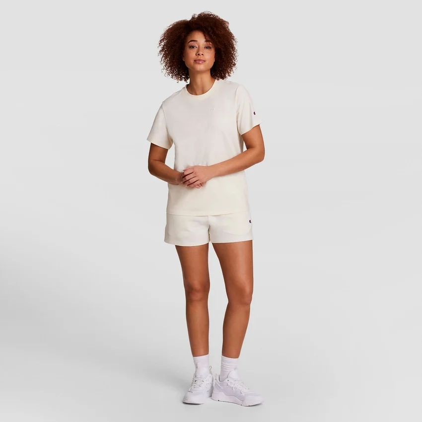 Klassiek T-shirt, ton-sur-ton opschrift op de linkerborst