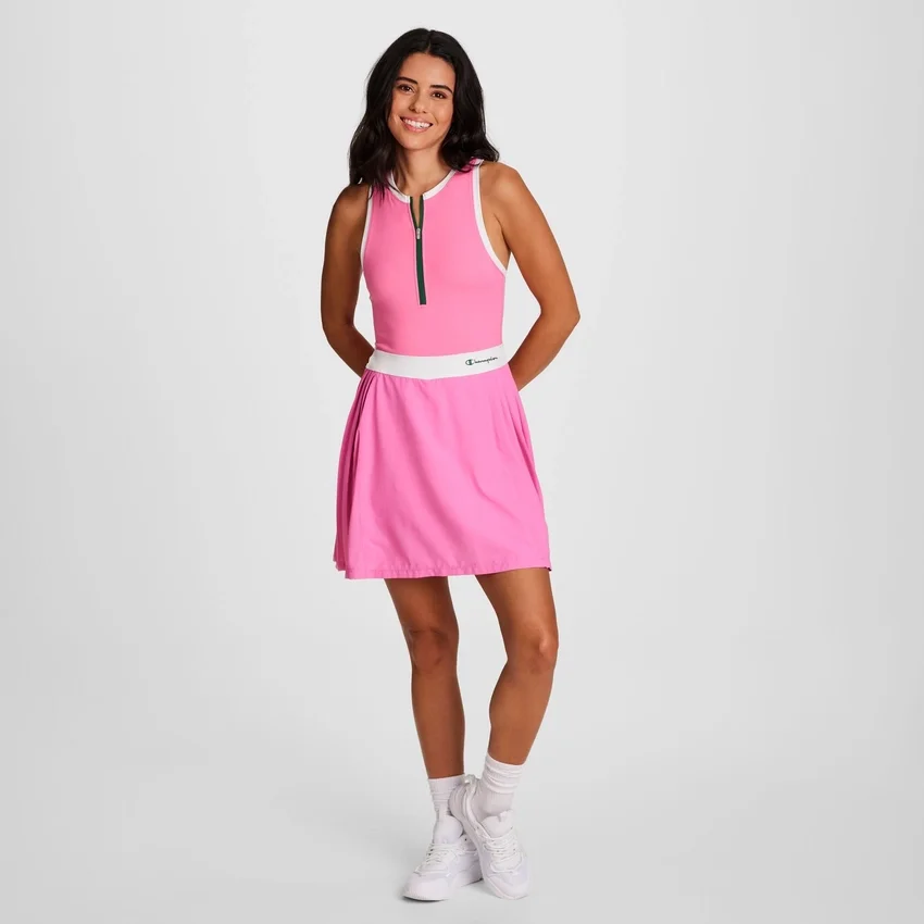 Match Point-tennisjurk, geborduurd Script Logo