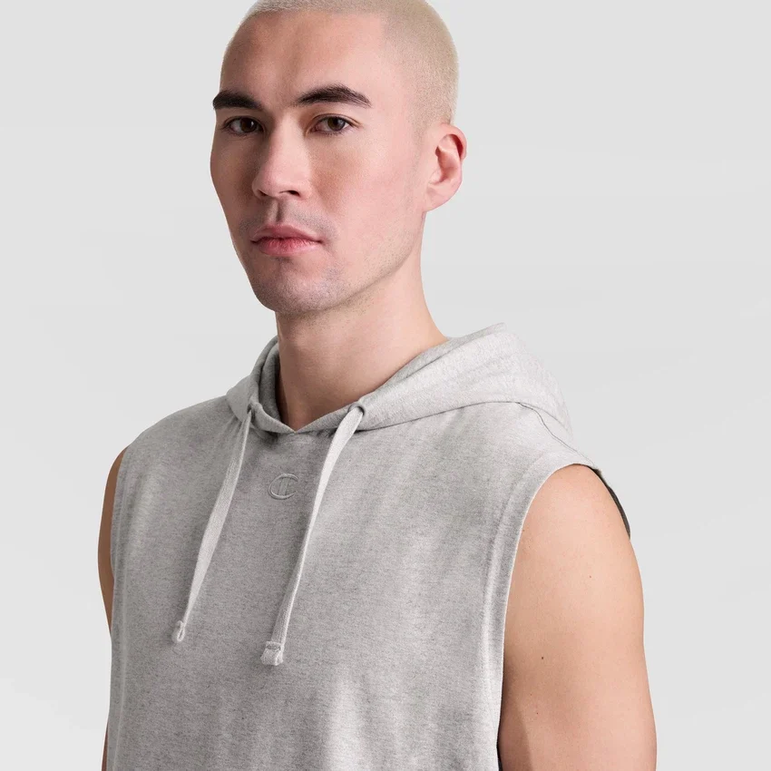 Mouwloze Hoodie, geborduurd C Logo