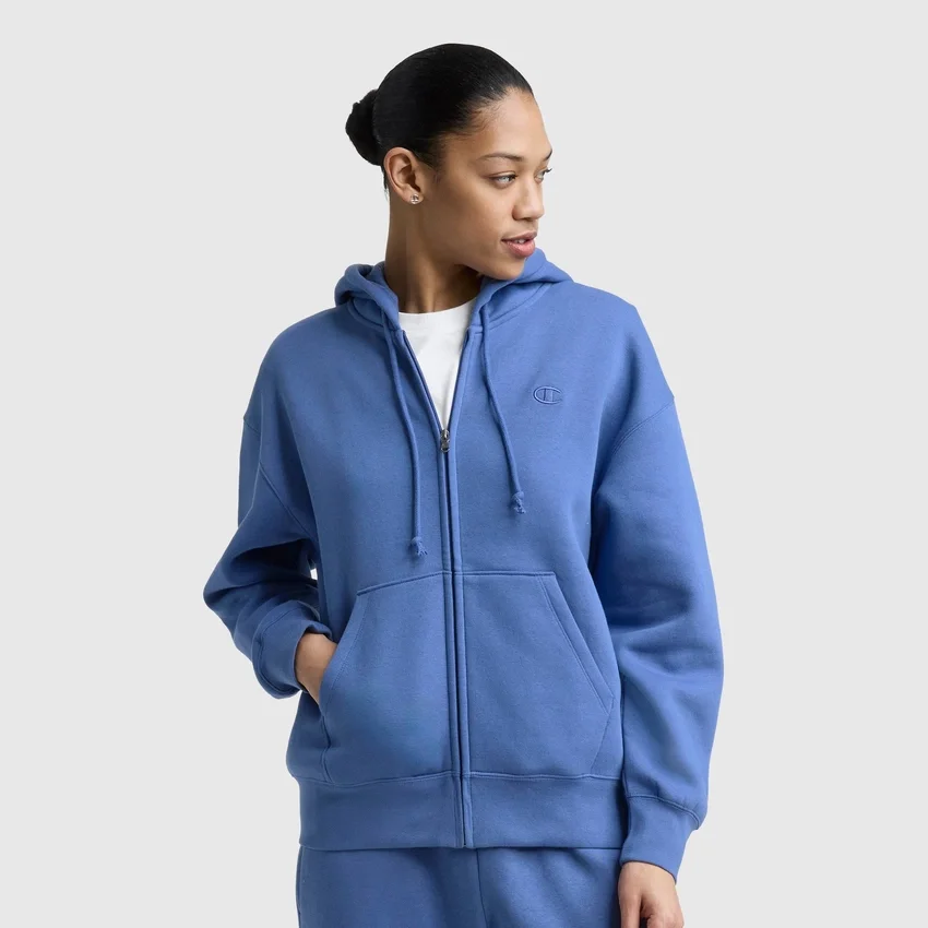 Powerblend fleece-hoodie met ritssluiting, C Logo