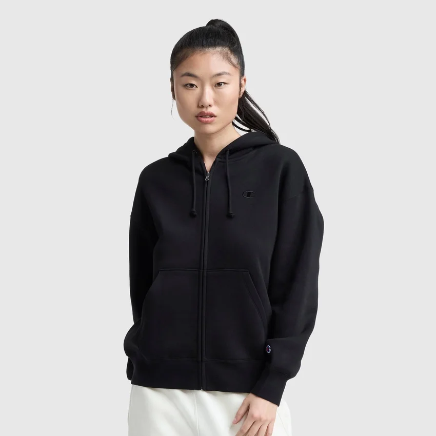 Powerblend fleece-hoodie met ritssluiting, C Logo
