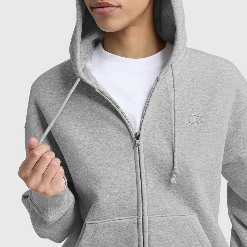 Powerblend fleece-hoodie met ritssluiting, C Logo