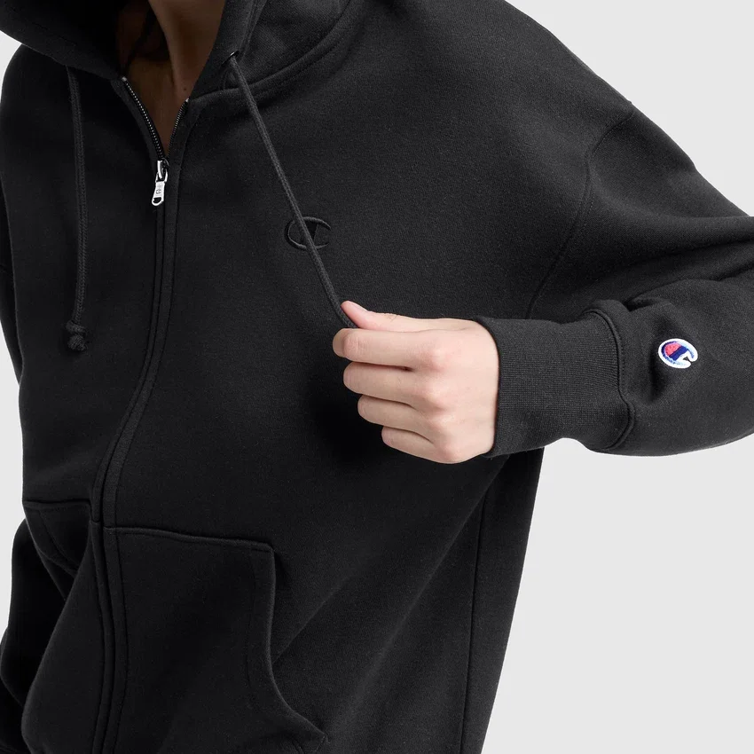 Powerblend fleece-hoodie met ritssluiting, C Logo