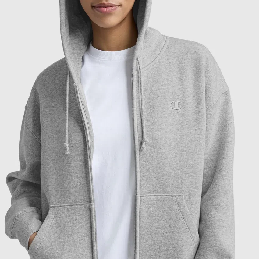Powerblend fleece-hoodie met ritssluiting, C Logo