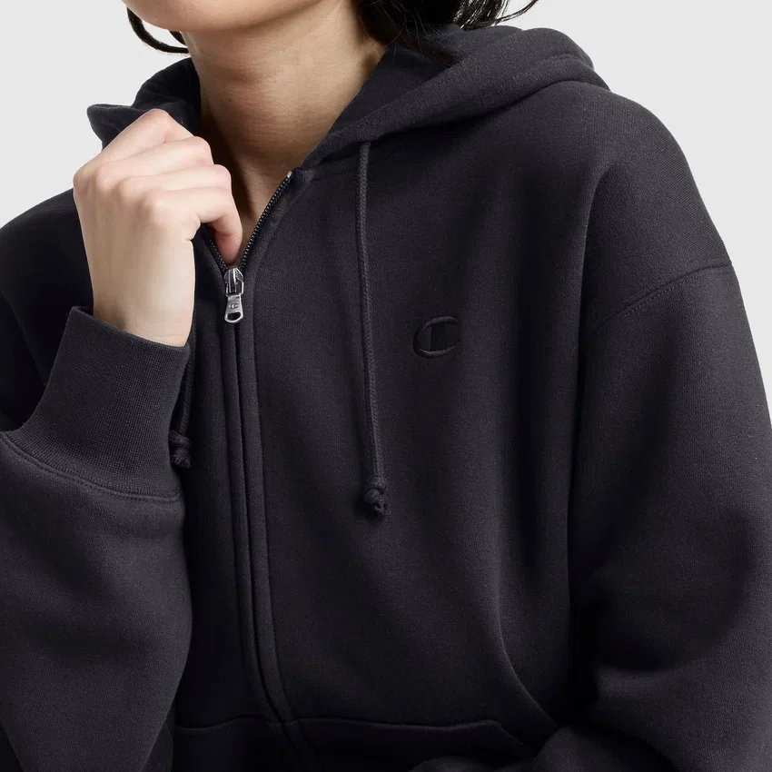 Powerblend fleece-hoodie met ritssluiting, C Logo