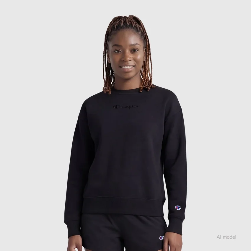 Powerblend-sweatshirt met ronde hals, geborduurd Script Logo