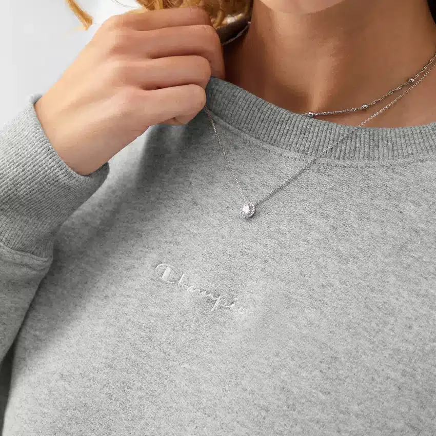 Powerblend-sweatshirt met ronde hals, geborduurd Script Logo