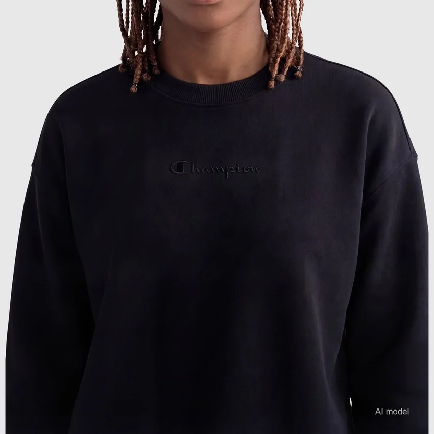 Powerblend-sweatshirt met ronde hals, geborduurd Script Logo