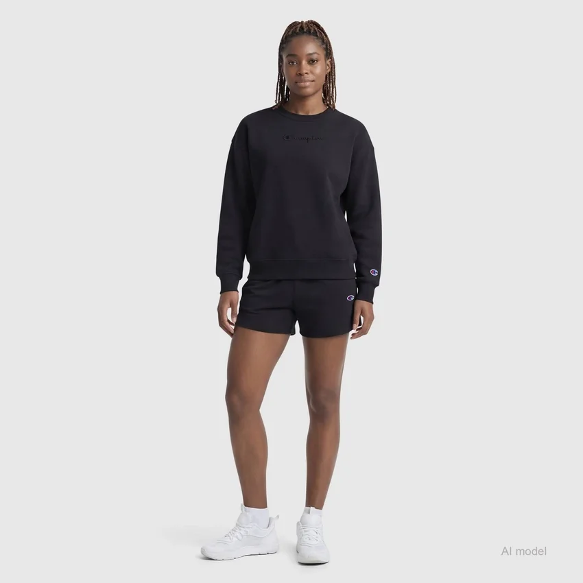 Powerblend-sweatshirt met ronde hals, geborduurd Script Logo