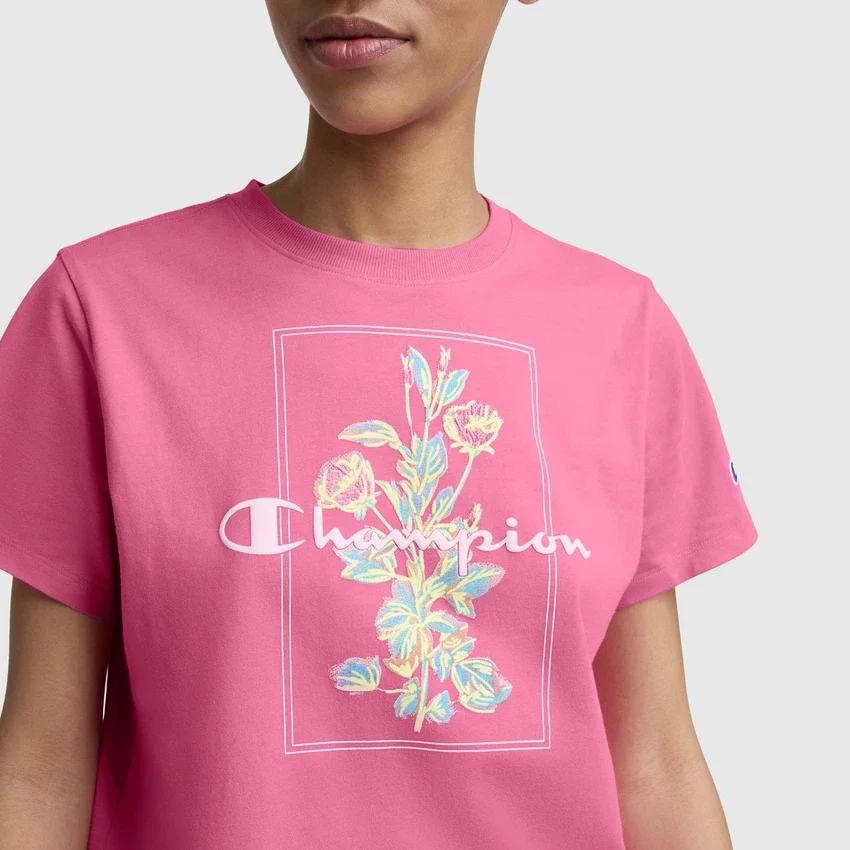 T-shirt met 'Painted Bouquet'-print, C Logo