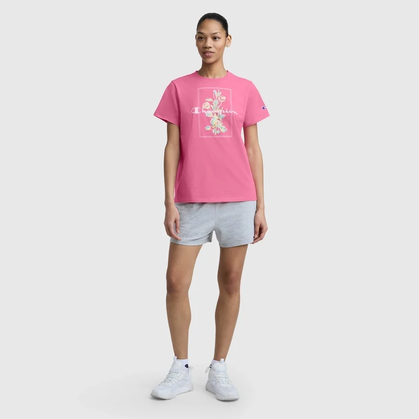 T-shirt met 'Painted Bouquet'-print, C Logo