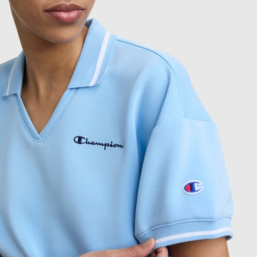 Tennis Court Polo, geborduurd Script Logo